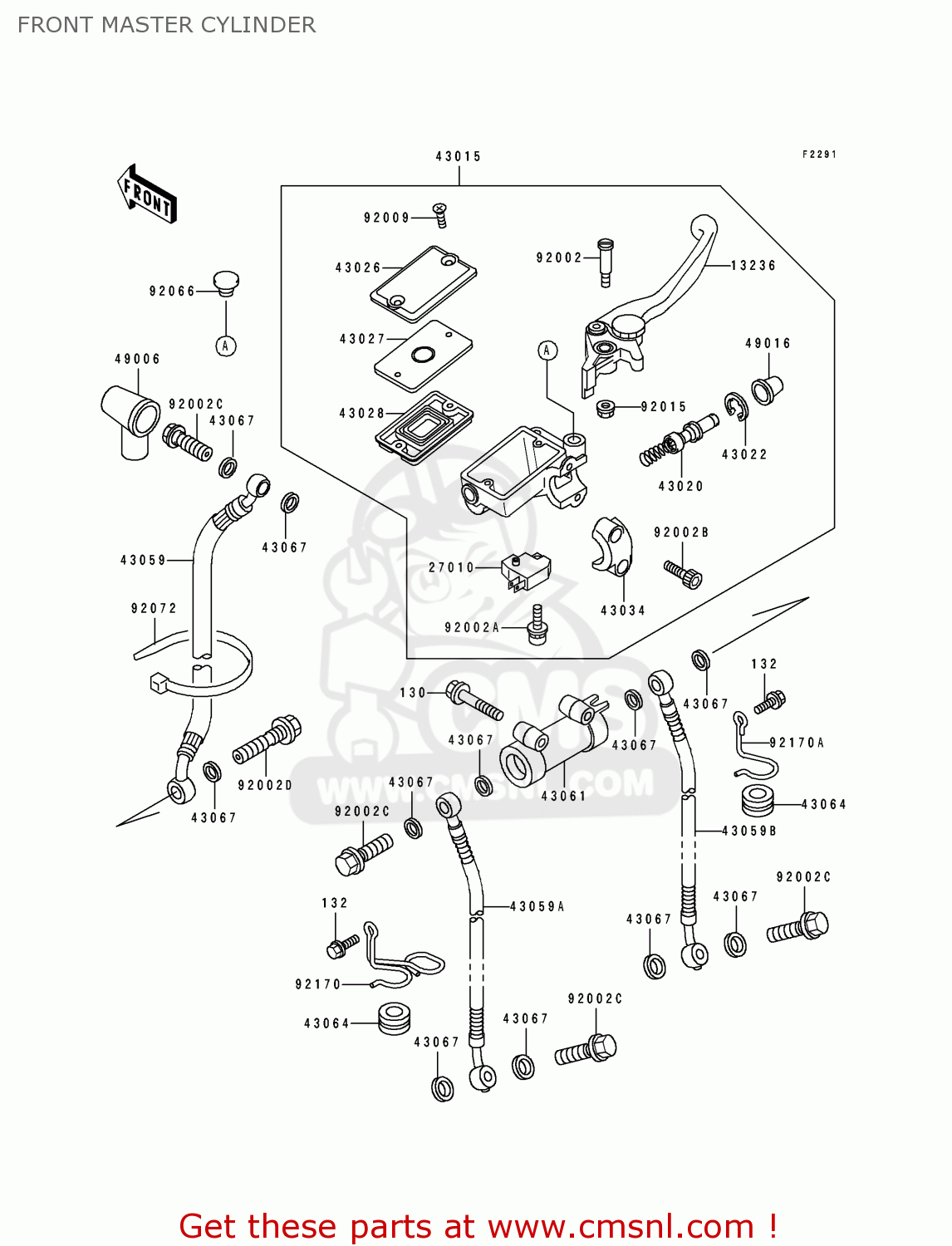 FRONT MASTER CYLINDER ZX1100E3 GPZ1100 1997 CANADA