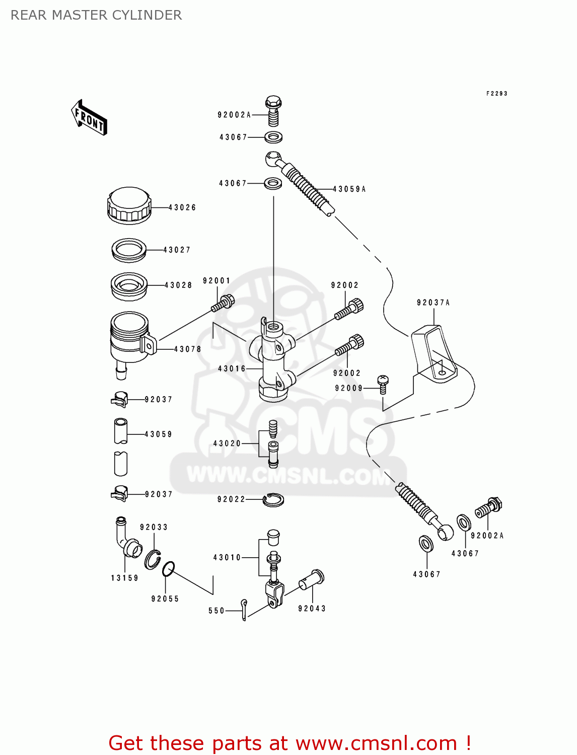 REAR MASTER CYLINDER ZX1100E3 GPZ1100 1997 CANADA