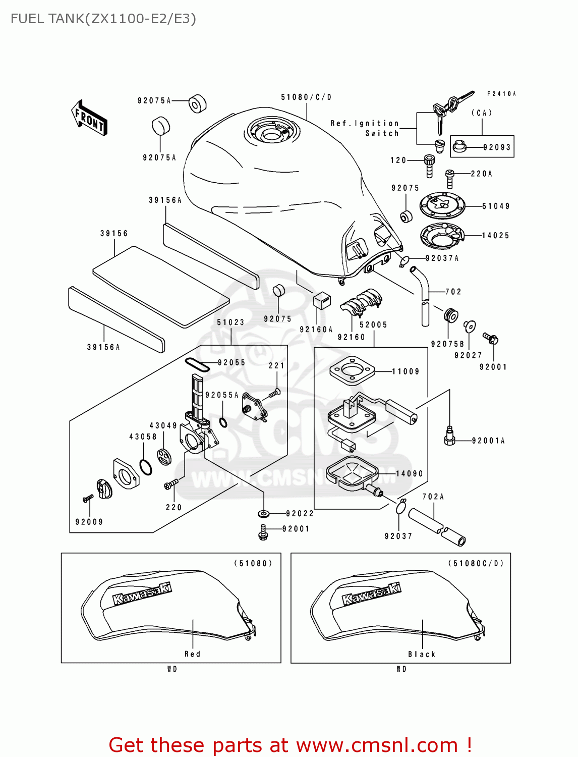 FUEL TANK(ZX1100-E2/E3) ZX1100E3 GPZ1100 1997 CANADA
