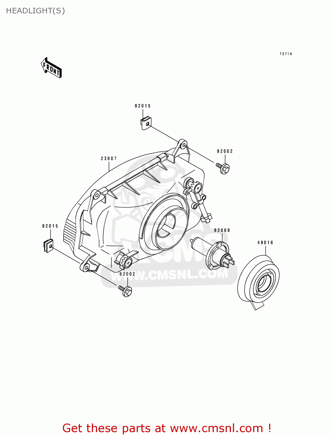 HEADLIGHT(S) ZX1100E3 GPZ1100 1997 CANADA
