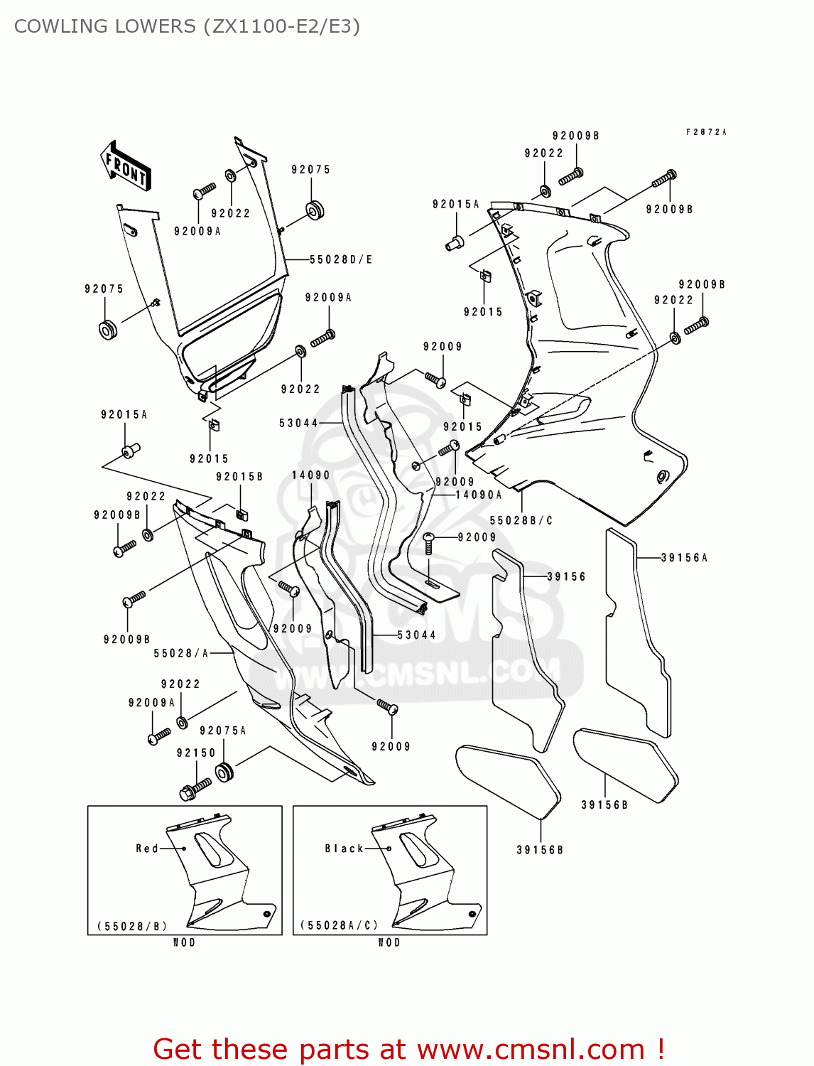 COWLING LOWERS (ZX1100-E2/E3) ZX1100E3 GPZ1100 1997 CANADA