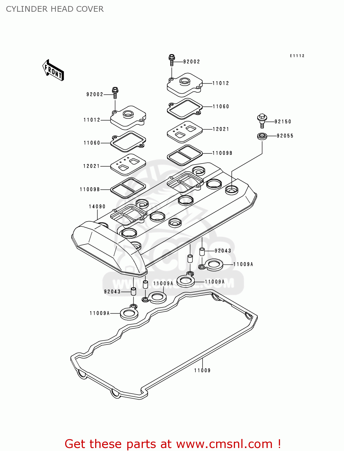 CYLINDER HEAD COVER ZX1100E4 GPZ1100 1998 EUROPE UK FR NL AR FG GR NR SP
