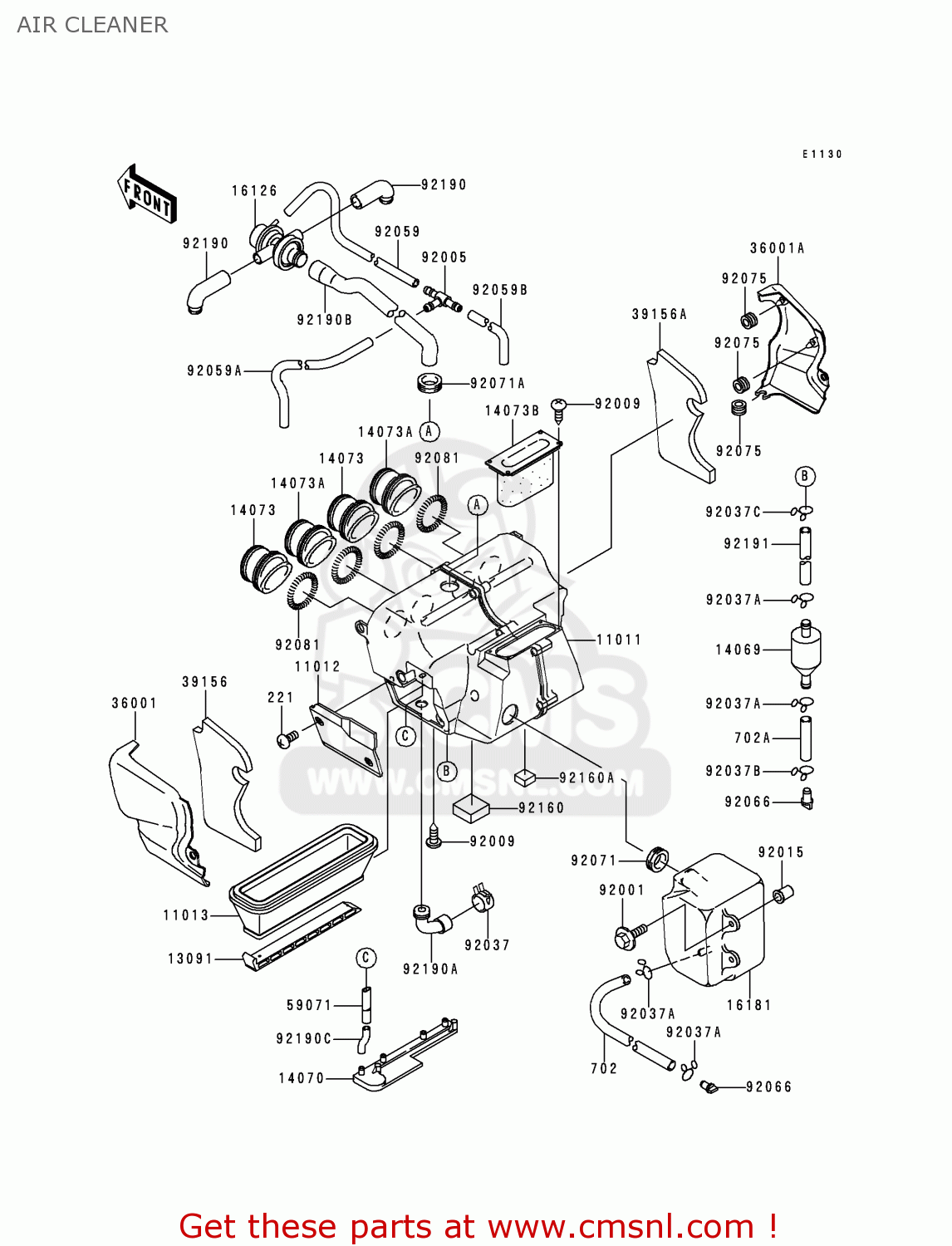 AIR CLEANER ZX1100E4 GPZ1100 1998 EUROPE UK FR NL AR FG GR NR SP