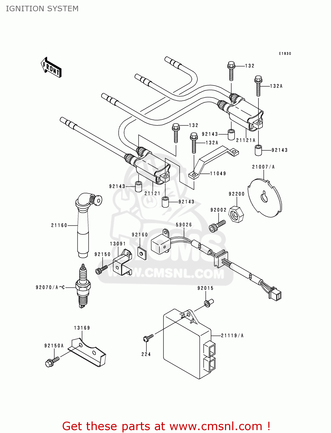 IGNITION SYSTEM ZX1100E4 GPZ1100 1998 EUROPE UK FR NL AR FG GR NR SP