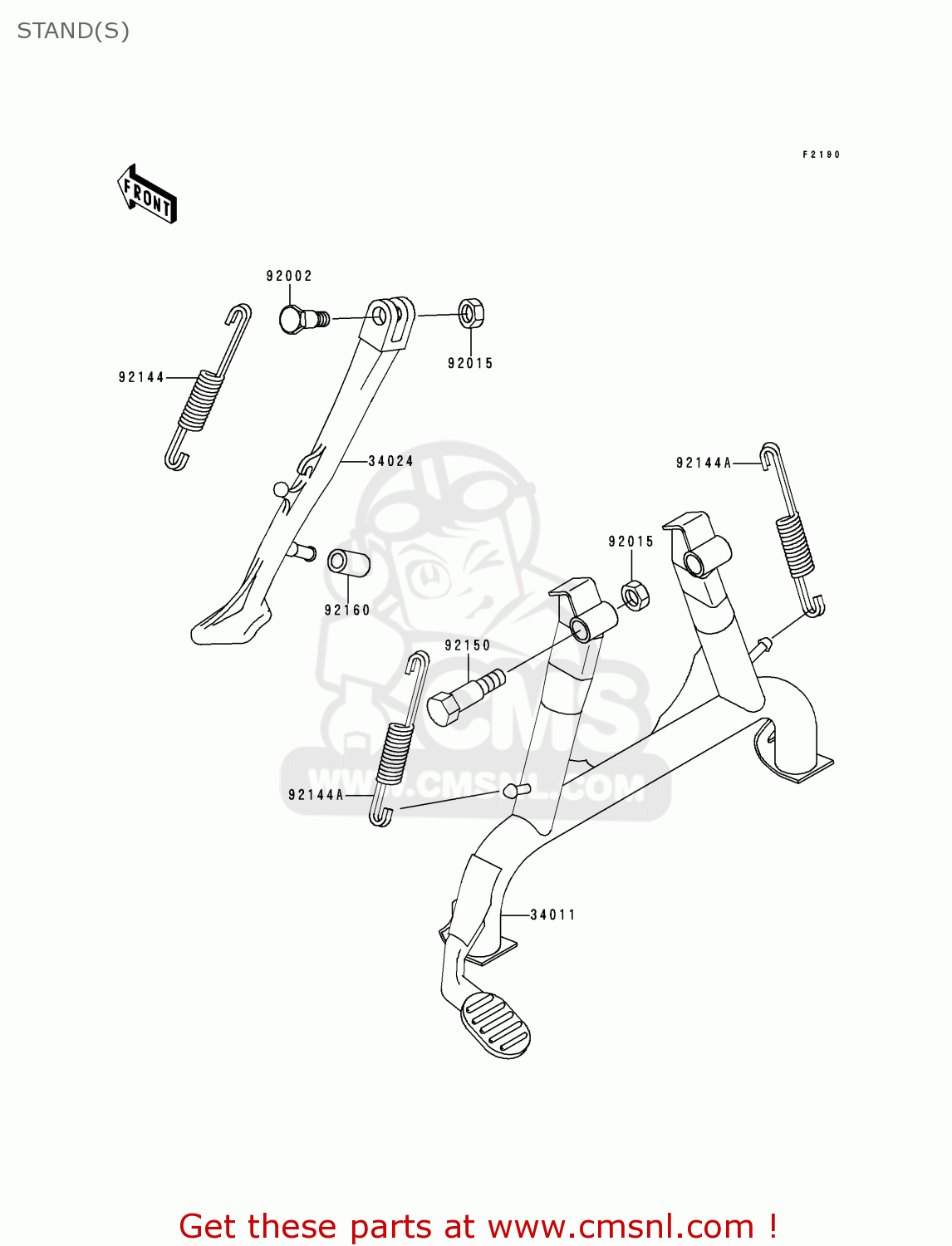STAND(S) ZX1100E4 GPZ1100 1998 EUROPE UK FR NL AR FG GR NR SP
