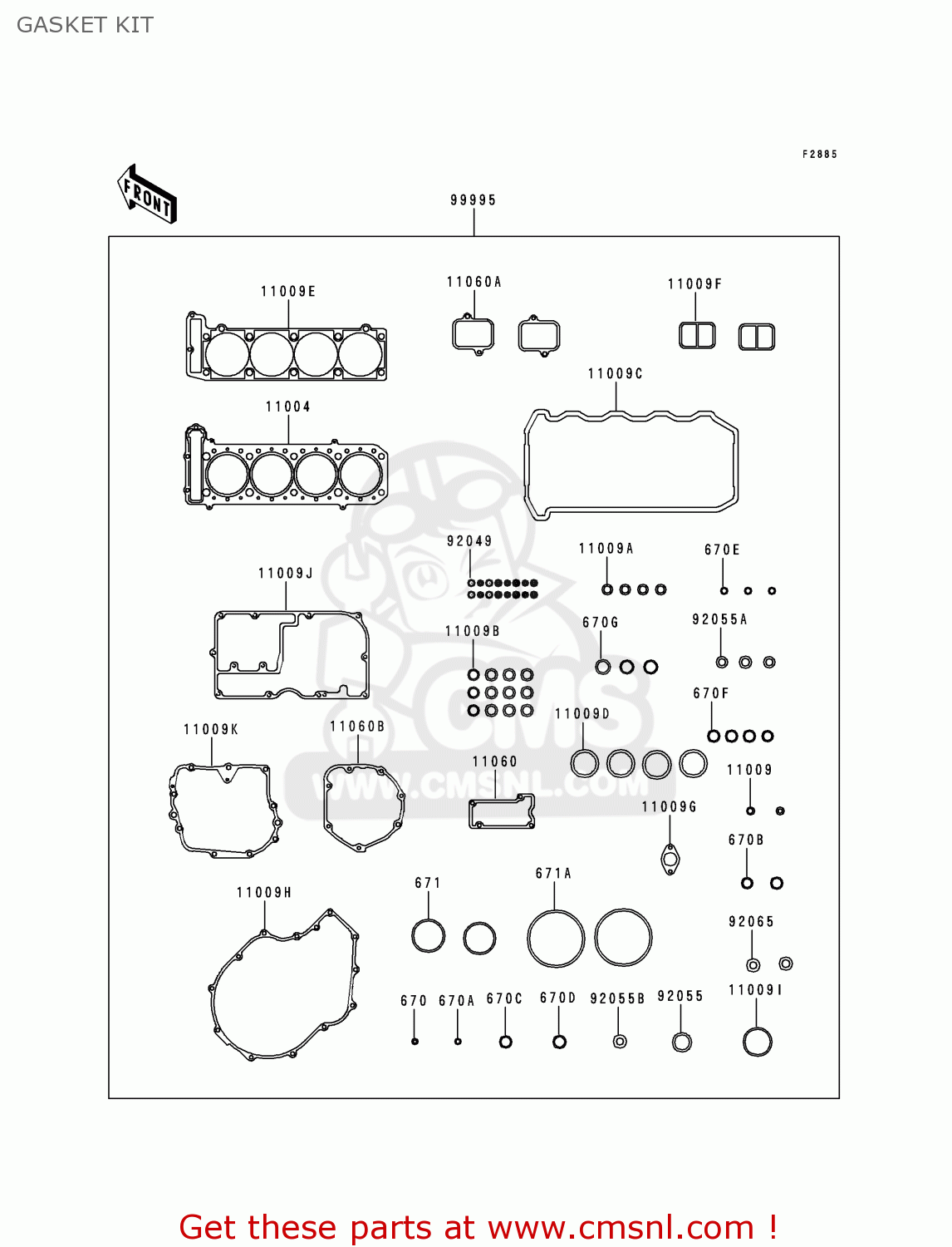 GASKET KIT ZX1100E4 GPZ1100 1998 EUROPE UK FR NL AR FG GR NR SP