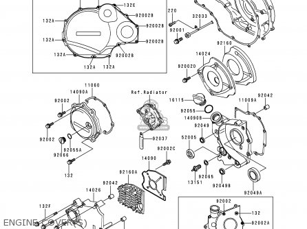 ENGINE COVER(S) - ZX1100E4 GPZ1100 1998 EUROPE UK FR NL AR FG GR NR SP
