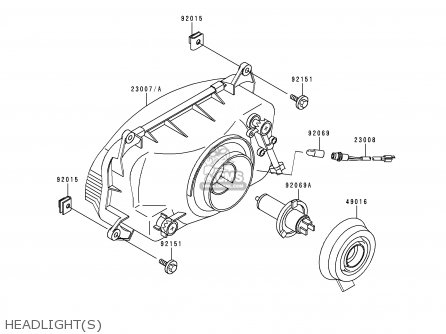 HEADLIGHT(S) - ZX1100E4 GPZ1100 1998 EUROPE UK FR NL AR FG GR NR SP
