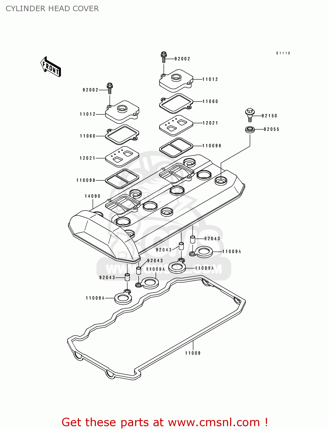 CYLINDER HEAD COVER ZX1100F1 GPZ1100 1996 EUROPE UK FR NL AR FG GR NR SD ST