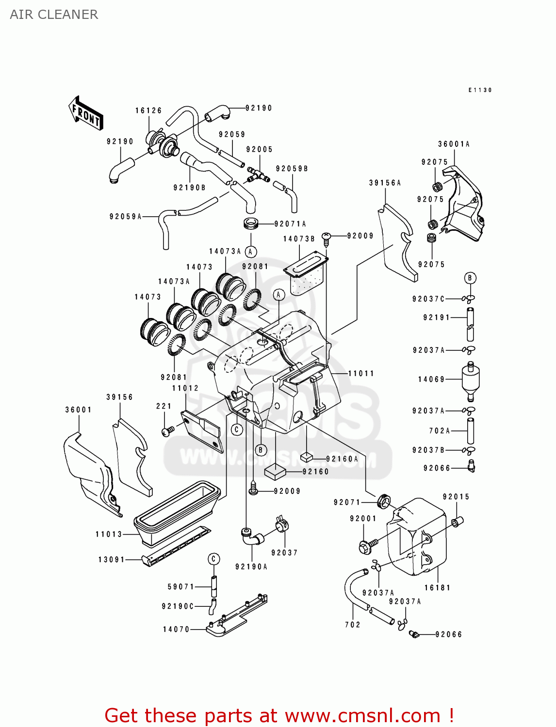 AIR CLEANER ZX1100F1 GPZ1100 1996 EUROPE UK FR NL AR FG GR NR SD ST