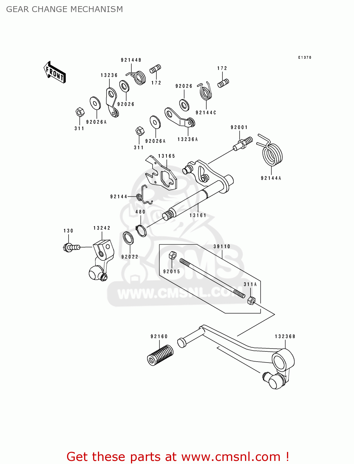 GEAR CHANGE MECHANISM ZX1100F1 GPZ1100 1996 EUROPE UK FR NL AR FG GR NR SD ST