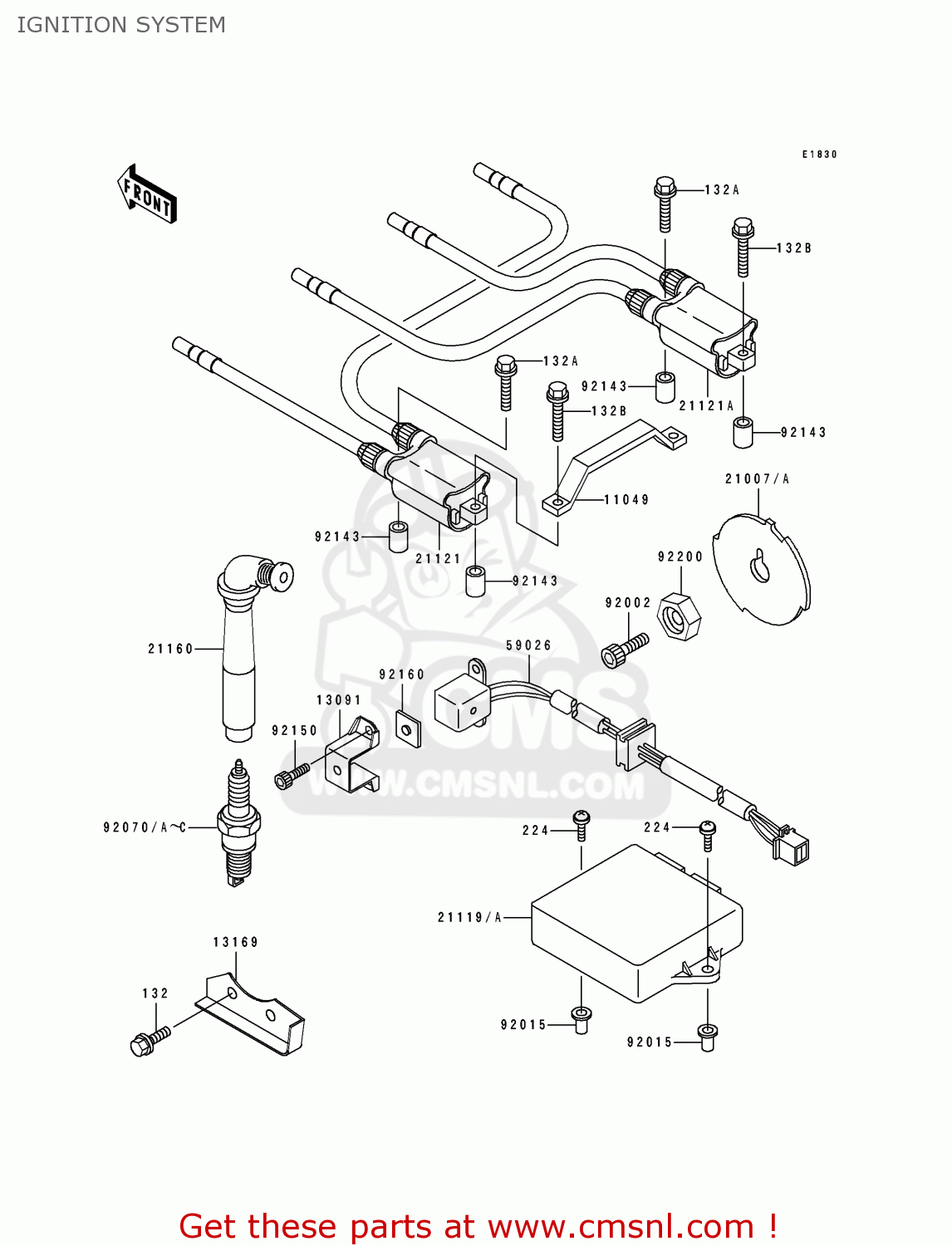 IGNITION SYSTEM ZX1100F1 GPZ1100 1996 EUROPE UK FR NL AR FG GR NR SD ST
