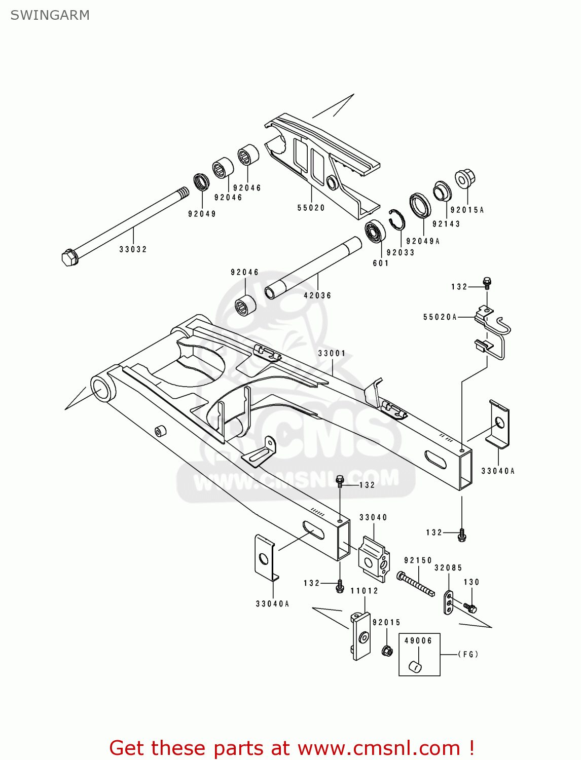 SWINGARM ZX1100F1 GPZ1100 1996 EUROPE UK FR NL AR FG GR NR SD ST