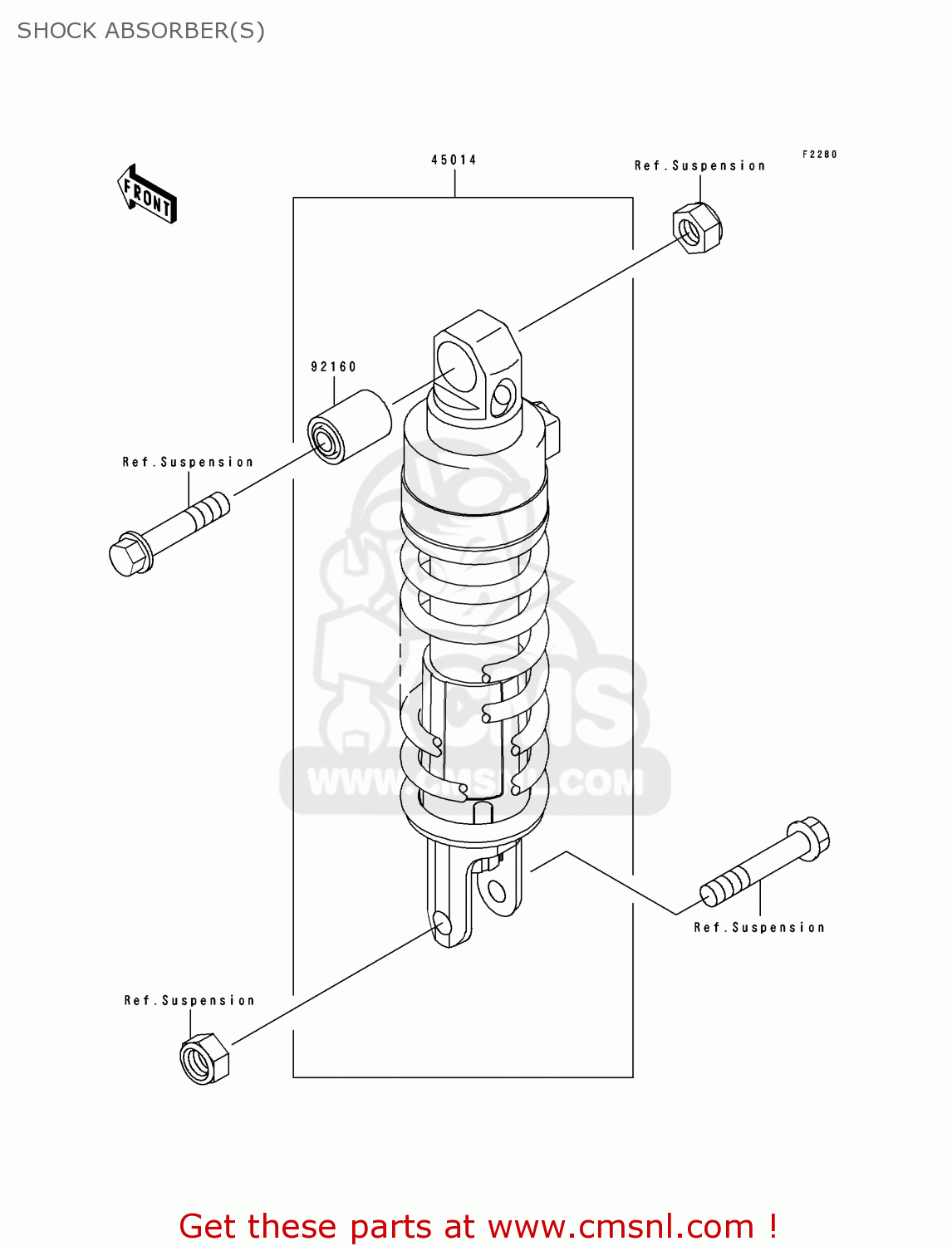 SHOCK ABSORBER(S) ZX1100F1 GPZ1100 1996 EUROPE UK FR NL AR FG GR NR SD ST