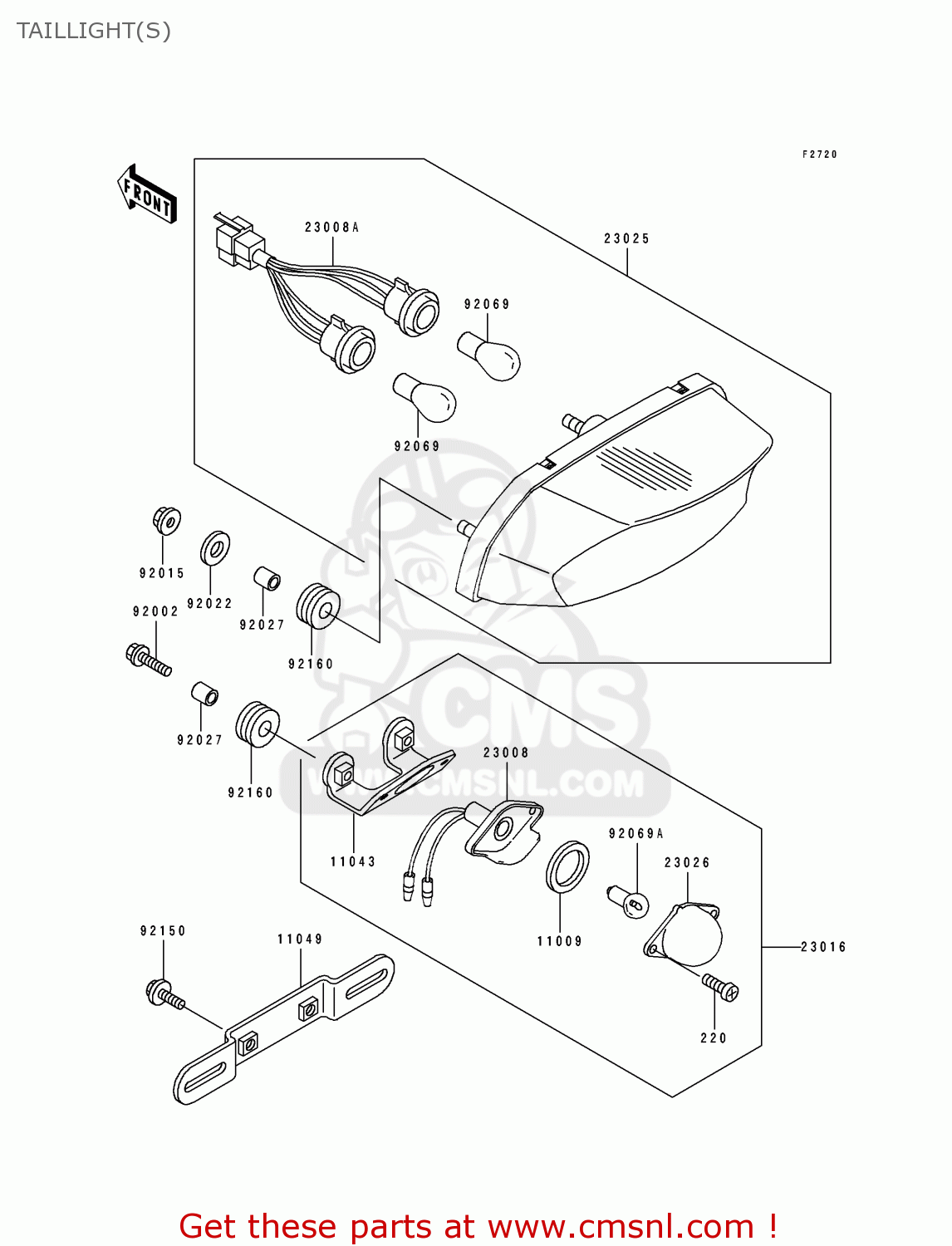 TAILLIGHT(S) ZX1100F1 GPZ1100 1996 EUROPE UK FR NL AR FG GR NR SD ST
