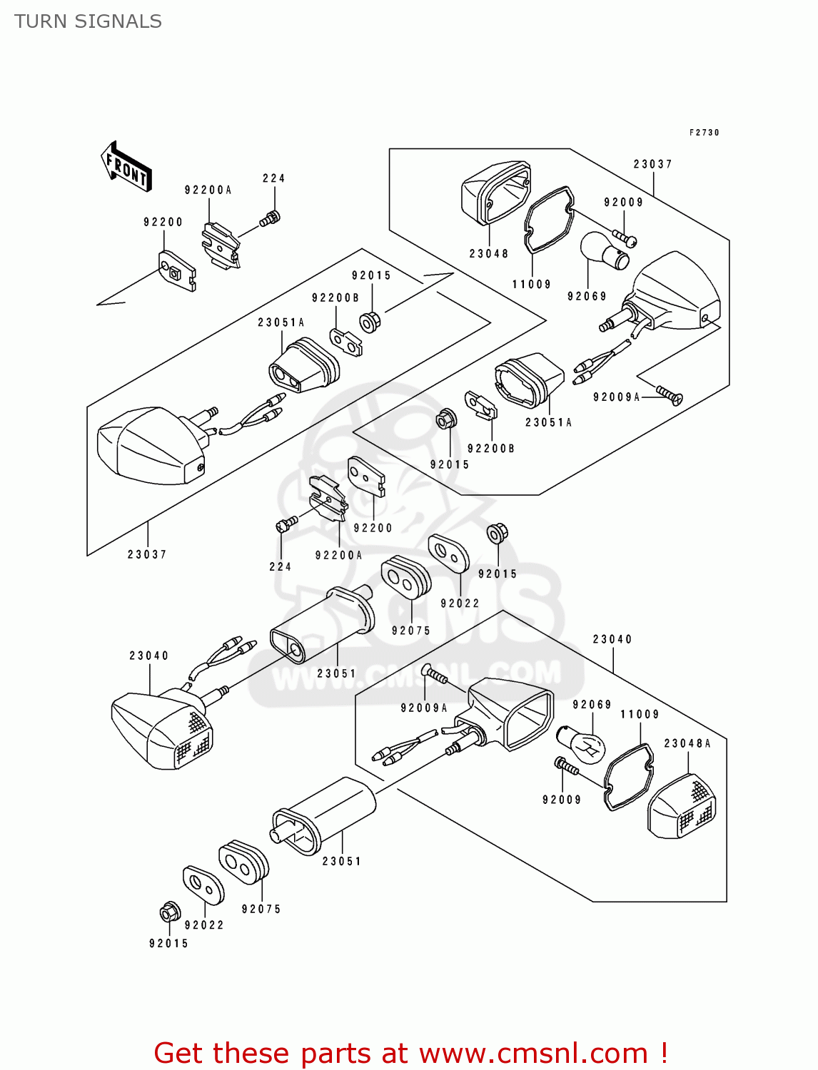 TURN SIGNALS ZX1100F1 GPZ1100 1996 EUROPE UK FR NL AR FG GR NR SD ST