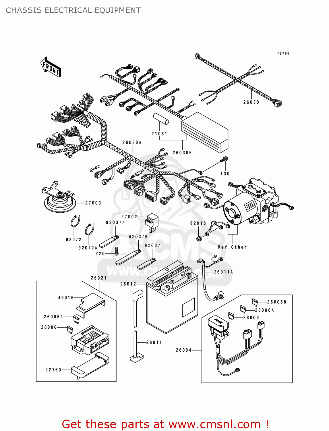 CHASSIS ELECTRICAL EQUIPMENT ZX1100F1 GPZ1100 1996 EUROPE UK FR NL AR FG GR NR SD ST