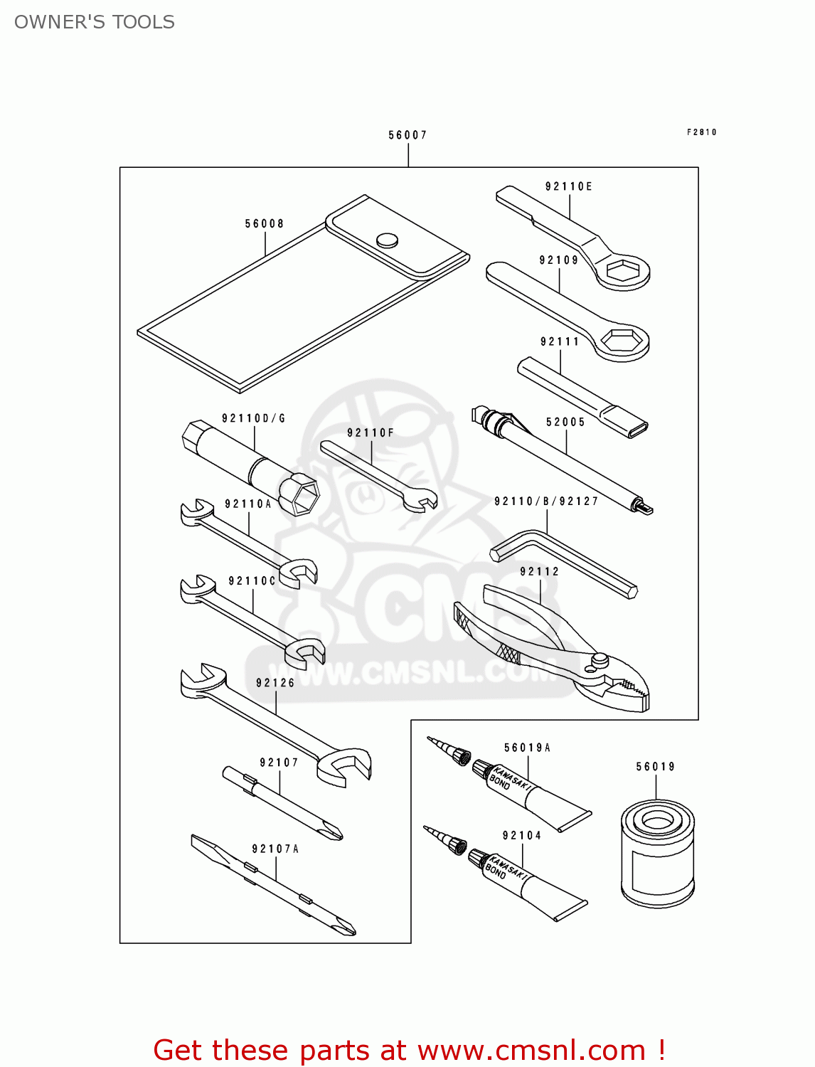 OWNER'S TOOLS ZX1100F1 GPZ1100 1996 EUROPE UK FR NL AR FG GR NR SD ST