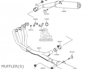 MUFFLER(S) - ZX1100F1 GPZ1100 1996 EUROPE UK FR NL AR FG GR NR SD ST