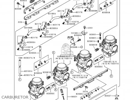 CARBURETOR - ZX1100F1 GPZ1100 1996 EUROPE UK FR NL AR FG GR NR SD ST