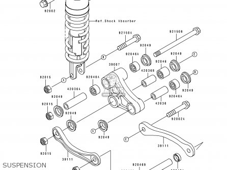 SUSPENSION - ZX1100F1 GPZ1100 1996 EUROPE UK FR NL AR FG GR NR SD ST