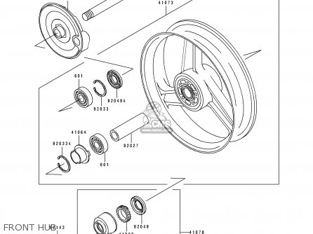 FRONT HUB - ZX1100F1 GPZ1100 1996 EUROPE UK FR NL AR FG GR NR SD ST