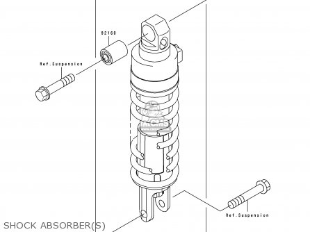 SHOCK ABSORBER(S) - ZX1100F1 GPZ1100 1996 EUROPE UK FR NL AR FG GR NR SD ST
