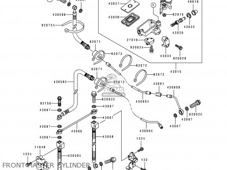 FRONT MASTER CYLINDER - ZX1100F1 GPZ1100 1996 EUROPE UK FR NL AR FG GR NR SD ST