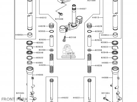 FRONT FORK - ZX1100F1 GPZ1100 1996 EUROPE UK FR NL AR FG GR NR SD ST