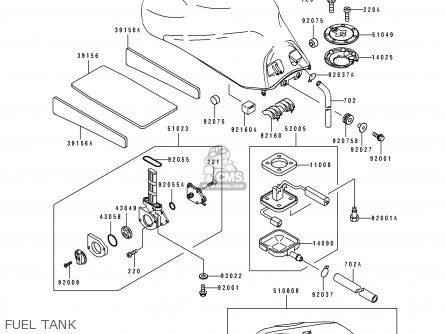 FUEL TANK - ZX1100F1 GPZ1100 1996 EUROPE UK FR NL AR FG GR NR SD ST