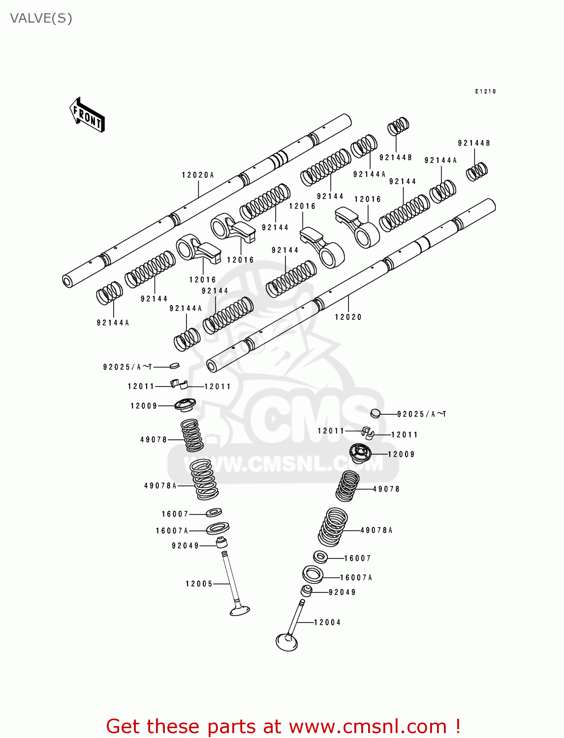 VALVE(S) ZX1100F1 GPZ1100 1996 USA CALIFORNIA / ABS