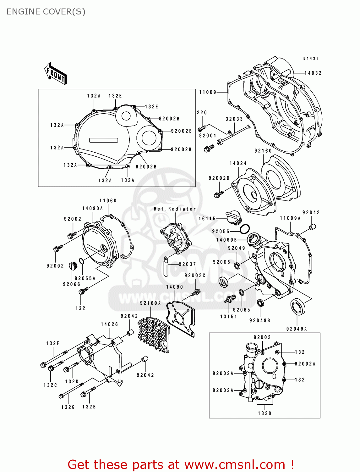 ENGINE COVER(S) ZX1100F1 GPZ1100 1996 USA CALIFORNIA / ABS