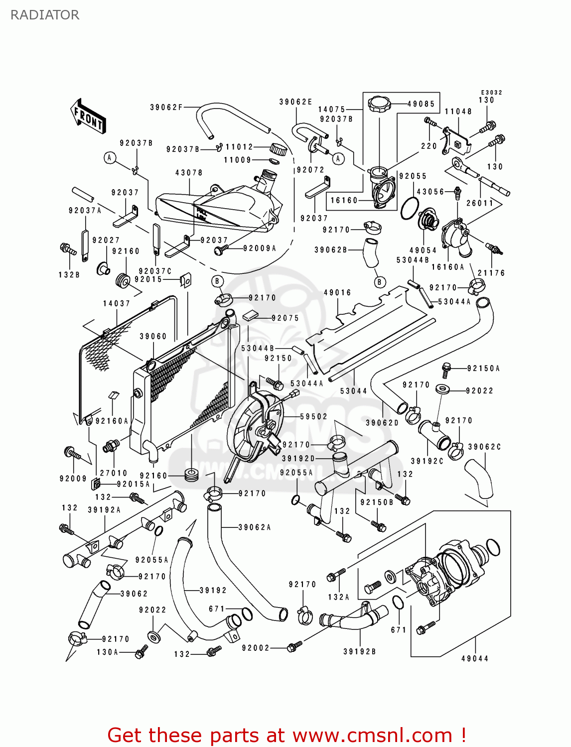 RADIATOR ZX1100F1 GPZ1100 1996 USA CALIFORNIA / ABS