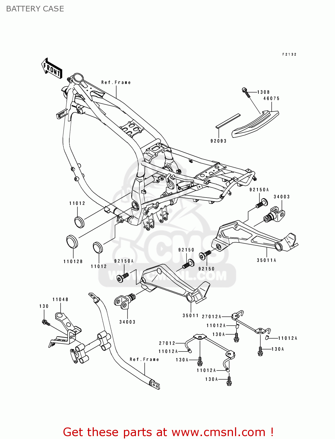 BATTERY CASE ZX1100F1 GPZ1100 1996 USA CALIFORNIA / ABS