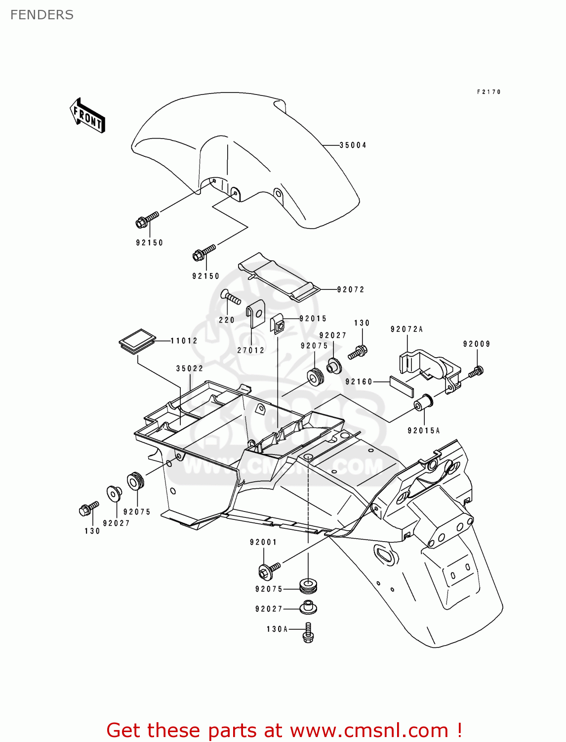 FENDERS ZX1100F1 GPZ1100 1996 USA CALIFORNIA / ABS