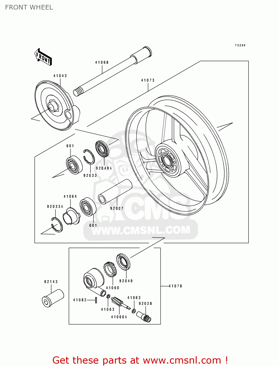 FRONT WHEEL ZX1100F1 GPZ1100 1996 USA CALIFORNIA / ABS