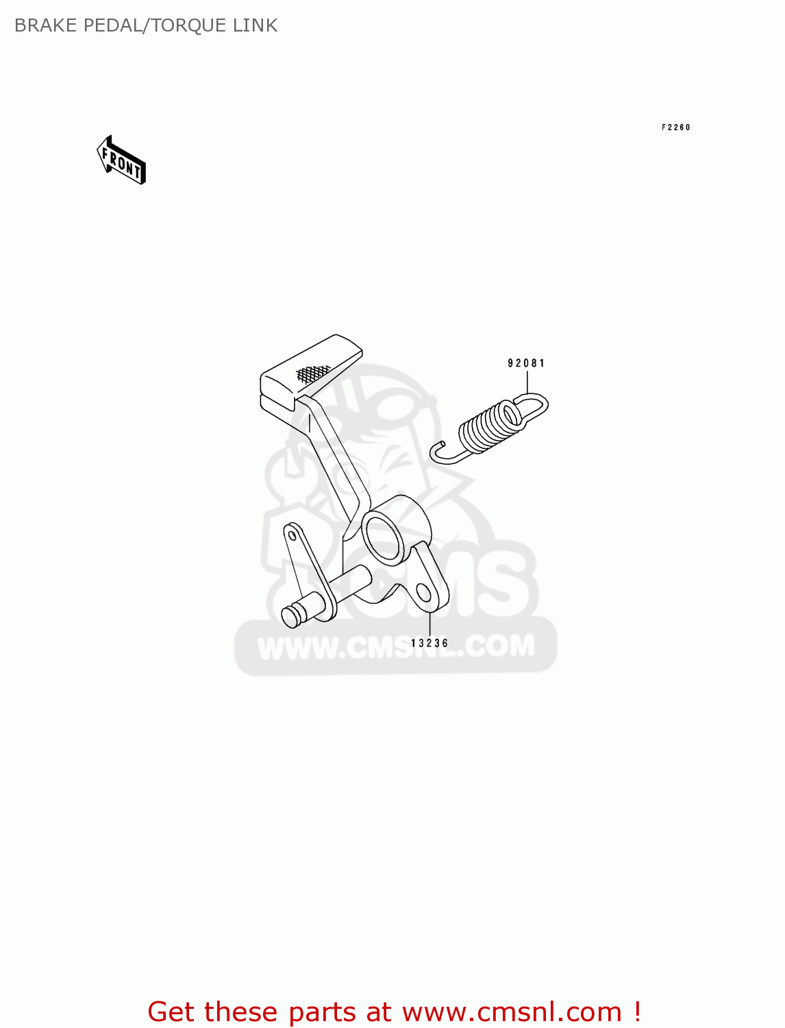 BRAKE PEDAL/TORQUE LINK ZX1100F1 GPZ1100 1996 USA CALIFORNIA / ABS