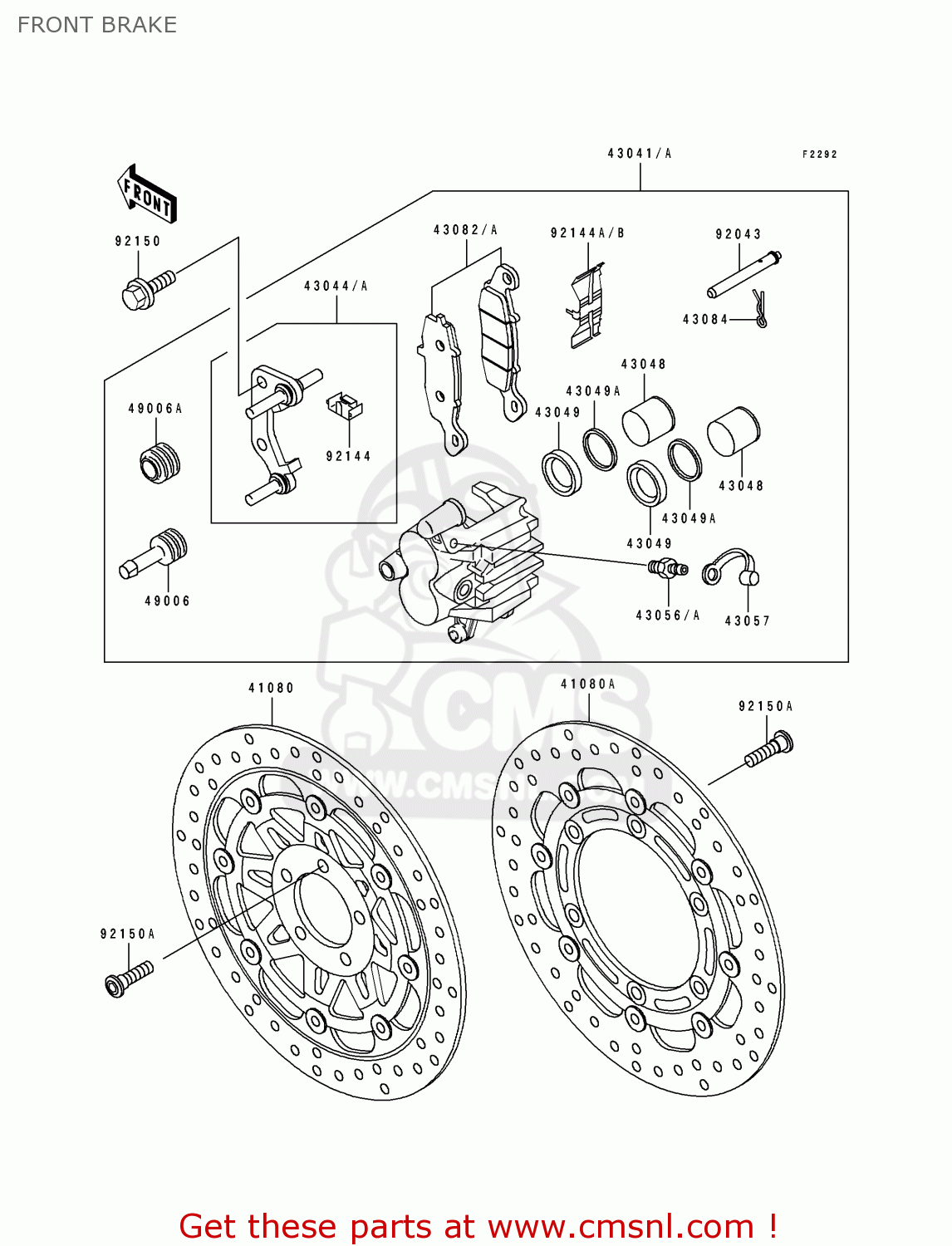 FRONT BRAKE ZX1100F1 GPZ1100 1996 USA CALIFORNIA / ABS