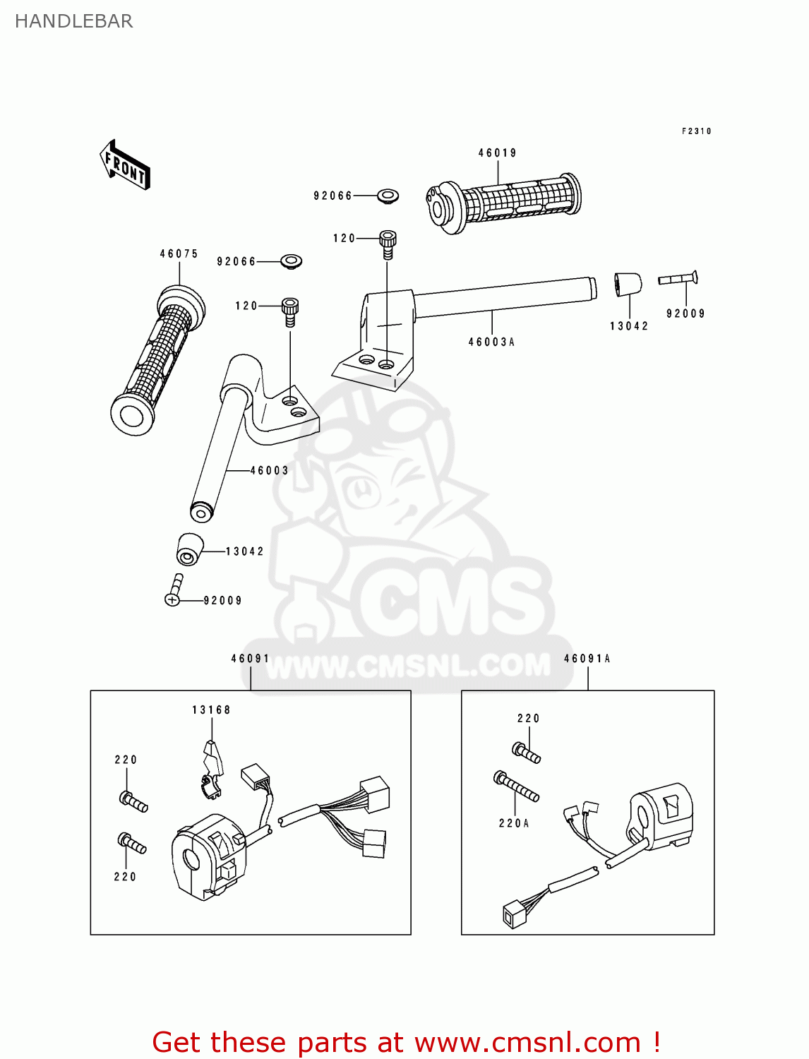 HANDLEBAR ZX1100F1 GPZ1100 1996 USA CALIFORNIA / ABS
