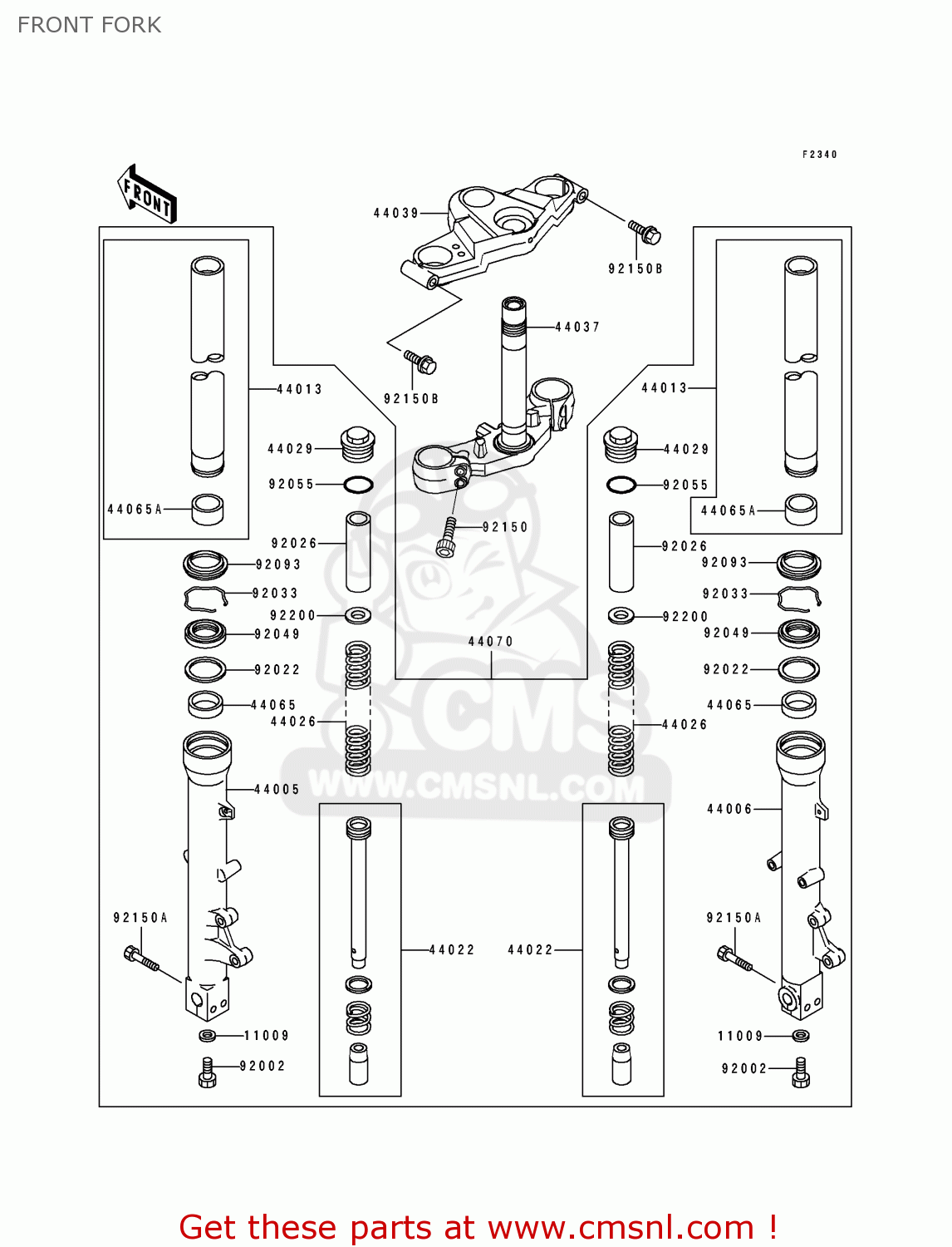 FRONT FORK ZX1100F1 GPZ1100 1996 USA CALIFORNIA / ABS