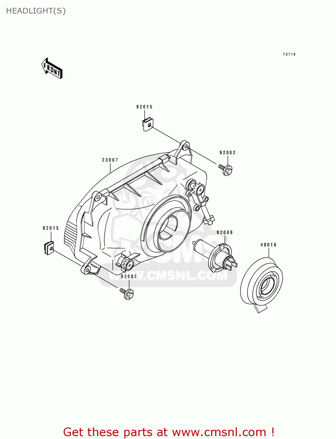 HEADLIGHT(S) ZX1100F1 GPZ1100 1996 USA CALIFORNIA / ABS