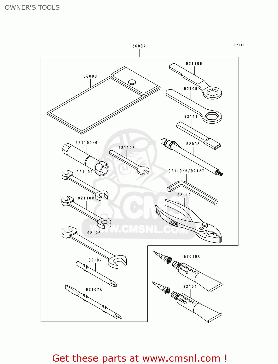 OWNER'S TOOLS ZX1100F1 GPZ1100 1996 USA CALIFORNIA / ABS