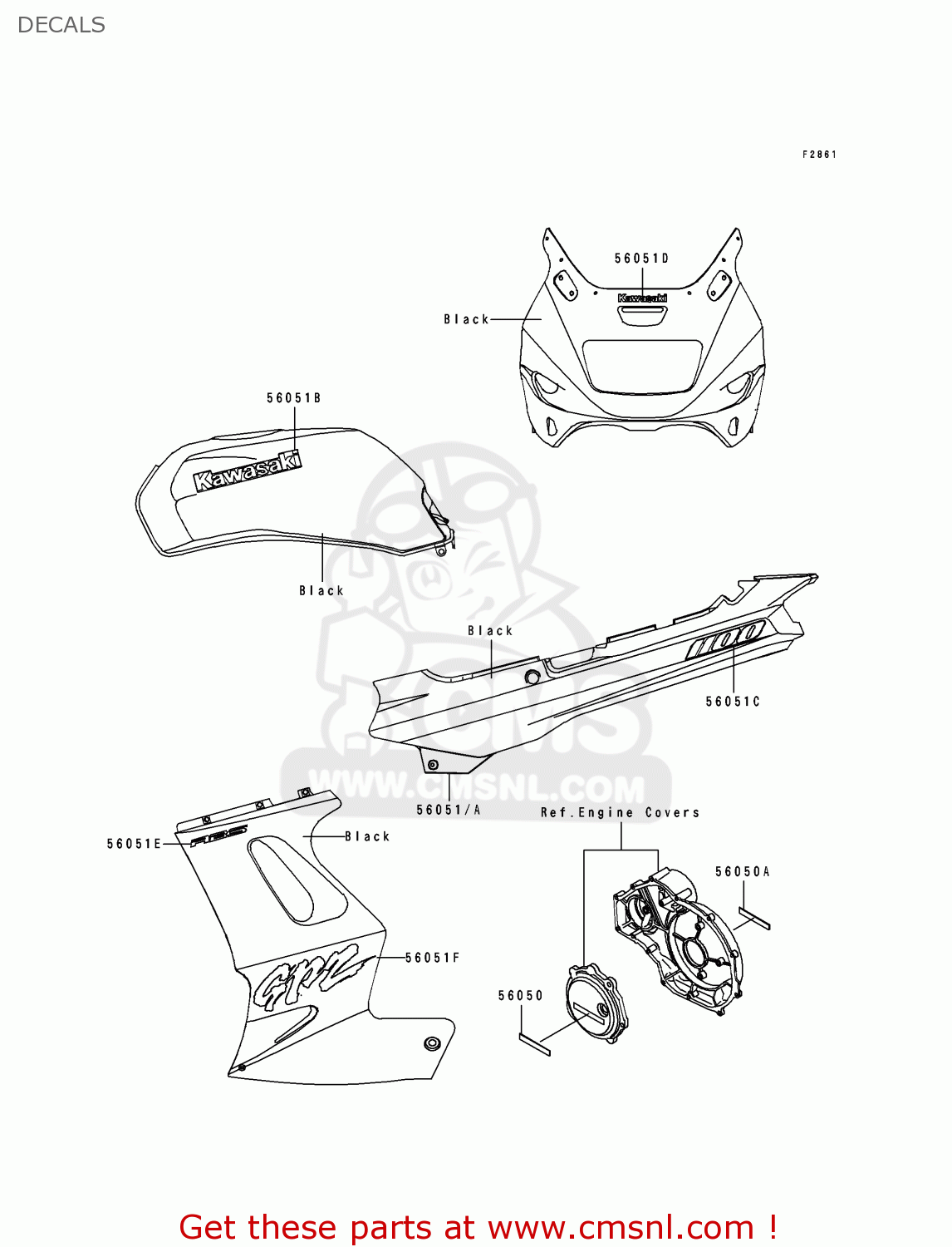 DECALS ZX1100F1 GPZ1100 1996 USA CALIFORNIA / ABS