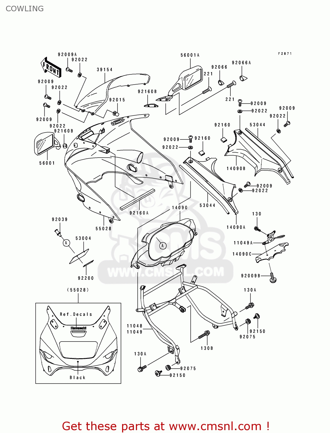 COWLING ZX1100F1 GPZ1100 1996 USA CALIFORNIA / ABS