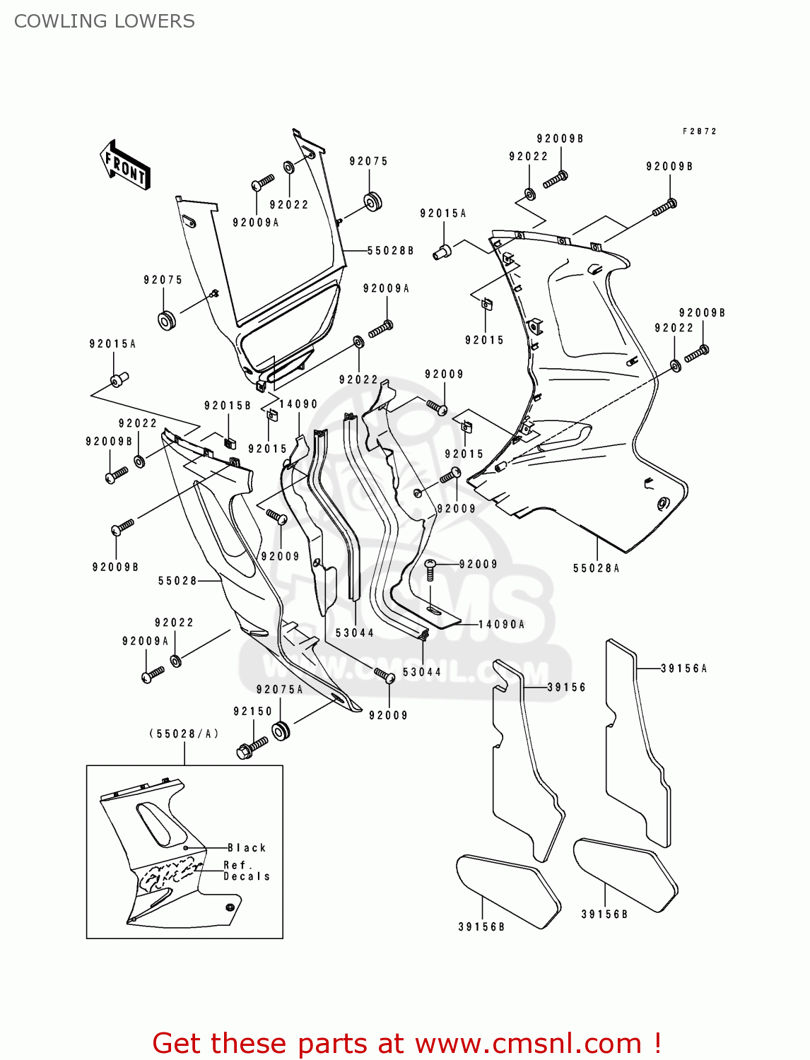 COWLING LOWERS ZX1100F1 GPZ1100 1996 USA CALIFORNIA / ABS