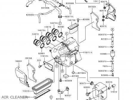 AIR CLEANER - ZX1100F1 GPZ1100 1996 USA CALIFORNIA / ABS