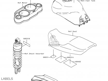 LABELS - ZX1100F1 GPZ1100 1996 USA CALIFORNIA / ABS