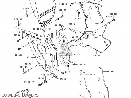COWLING LOWERS - ZX1100F1 GPZ1100 1996 USA CALIFORNIA / ABS
