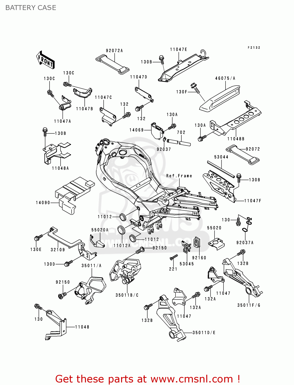 Kawasaki ZX1100G2 ZZR1100 1998 FG BATTERY CASE buy original BATTERY CASE spares online