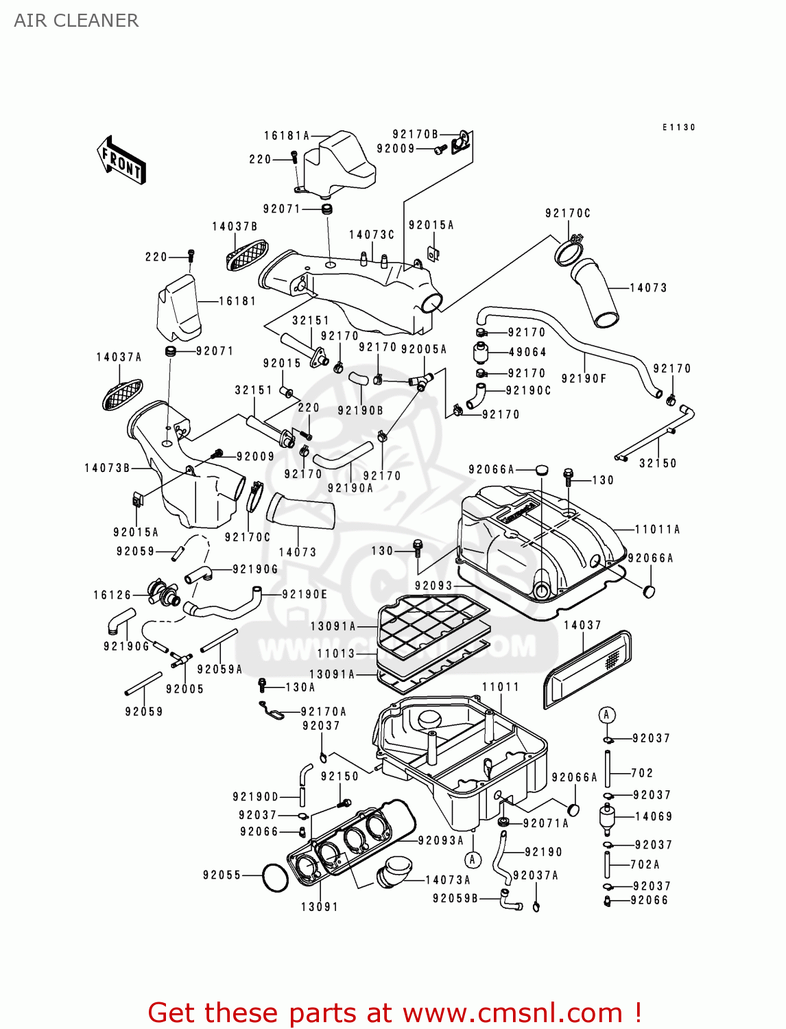 AIR CLEANER ZX1100G2 ZZR1100 1998 FG